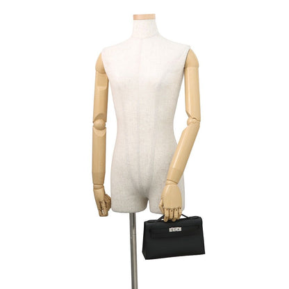 Hermes Handbag Pochette Kelly Black Silver Swift — view 4