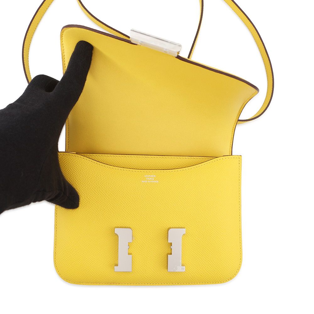 Hermes Shoulder Bag Mini Constance 3 Miloire Joannaple Silver Epsom — view 6
