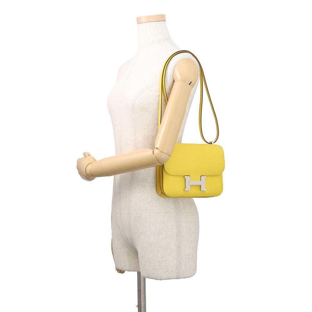 Hermes Shoulder Bag Mini Constance 3 Miloire Joannaple Silver Epsom — view 4
