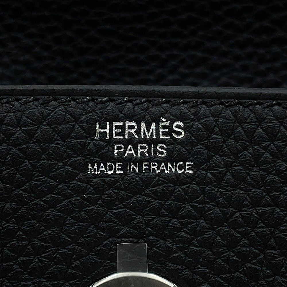 Hermes Lindy 30 Black Silver Taurillon Clemence 2-Way Shoulder — view 6