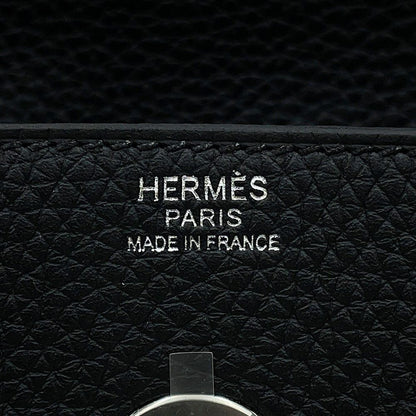 Hermes Lindy 30 Black Silver Taurillon Clemence 2-Way Shoulder — view 6