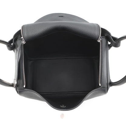 Hermes Lindy 30 Black Silver Taurillon Clemence 2-Way Shoulder — view 5