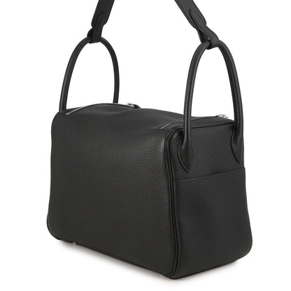 Hermes Lindy 30 Black Silver Taurillon Clemence 2-Way Shoulder — view 2