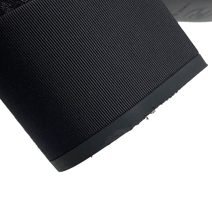 Chanel Boots CC Logo Ribbon Short Leather Patent 34c Shoes Ankle Black — view 5