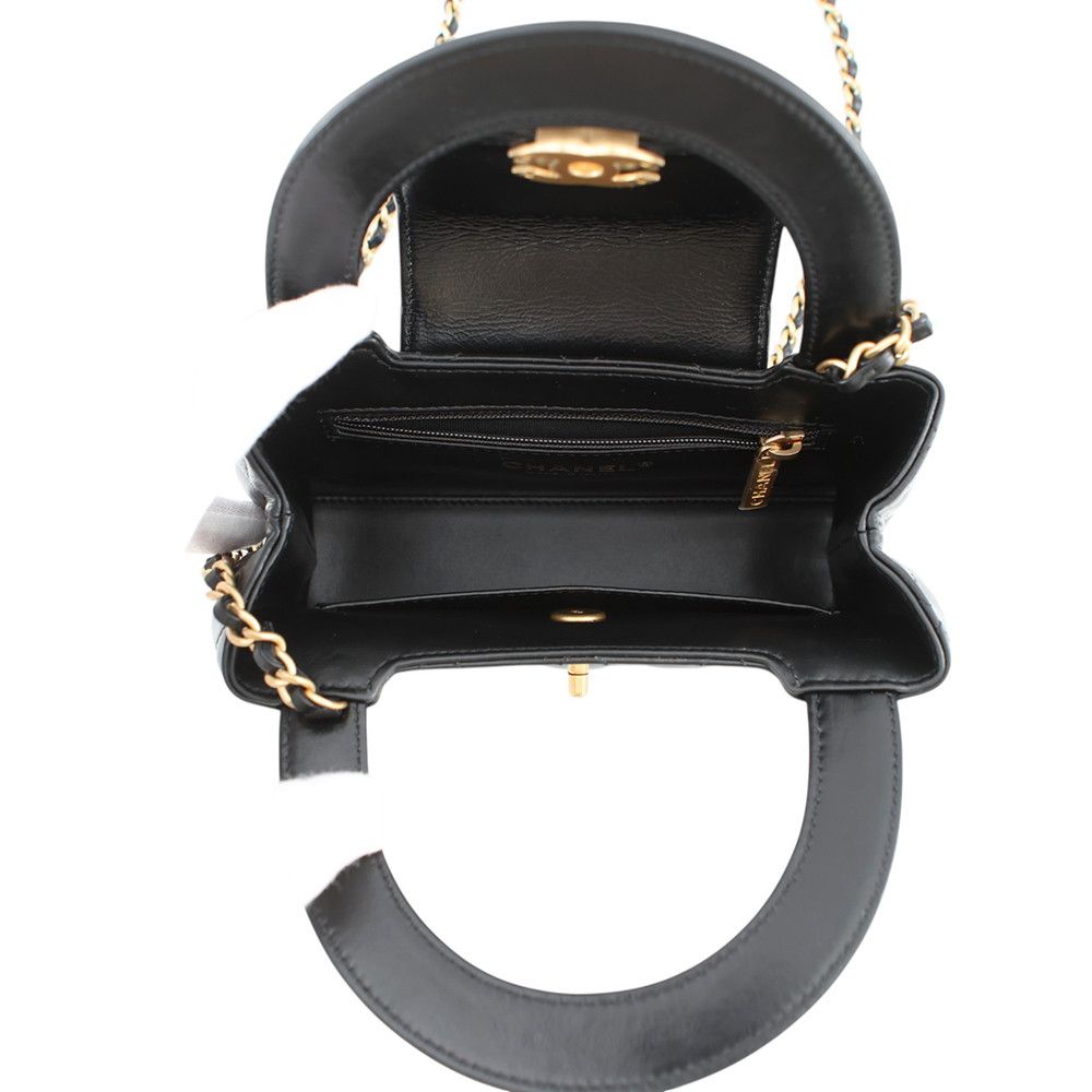 Chanel Quilted CC Logo Mini Shopping 2-Way Chain Shoulder Bag Black — view 6