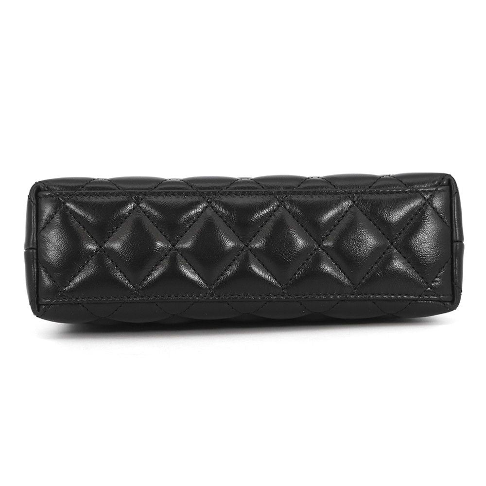Chanel Quilted CC Logo Mini Shopping 2-Way Chain Shoulder Bag Black — view 3