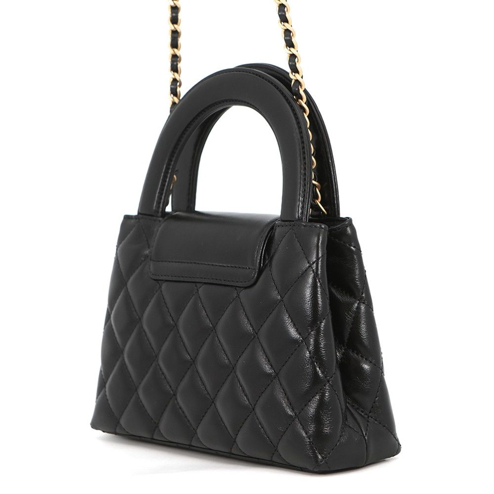 Chanel Quilted CC Logo Mini Shopping 2-Way Chain Shoulder Bag Black — view 2