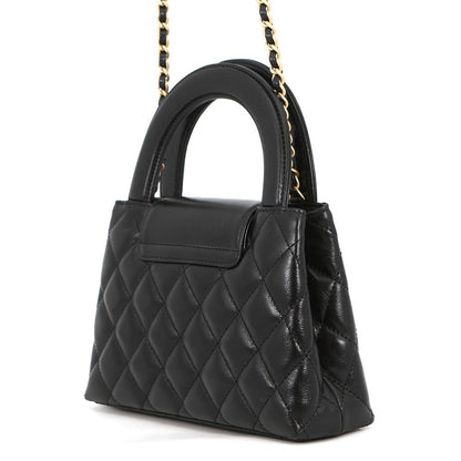 Chanel Quilted CC Logo Mini Shopping 2-Way Chain Shoulder Bag Black — view 2