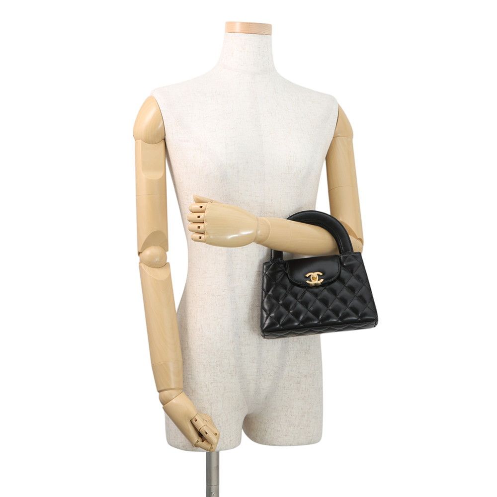 Chanel Quilted CC Logo Mini Shopping 2-Way Chain Shoulder Bag Black — view 4