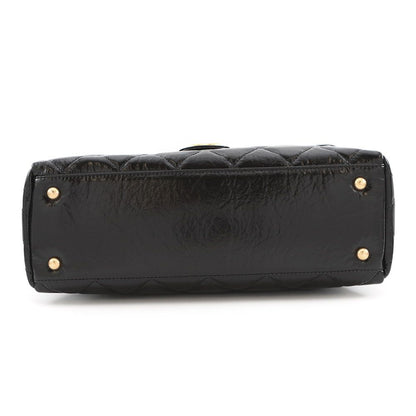 Chanel Shoulder Bag CC Logo Quilted Maxi Shiny Calf Leather Black — view 3