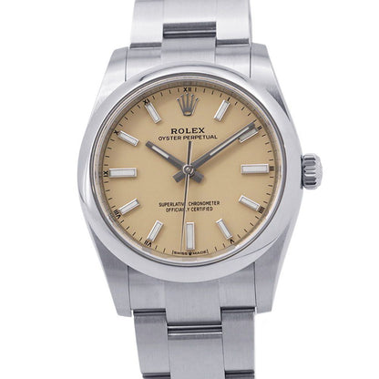 Rolex Oyster Perpetual 34 Roulette Watch Beige Dial