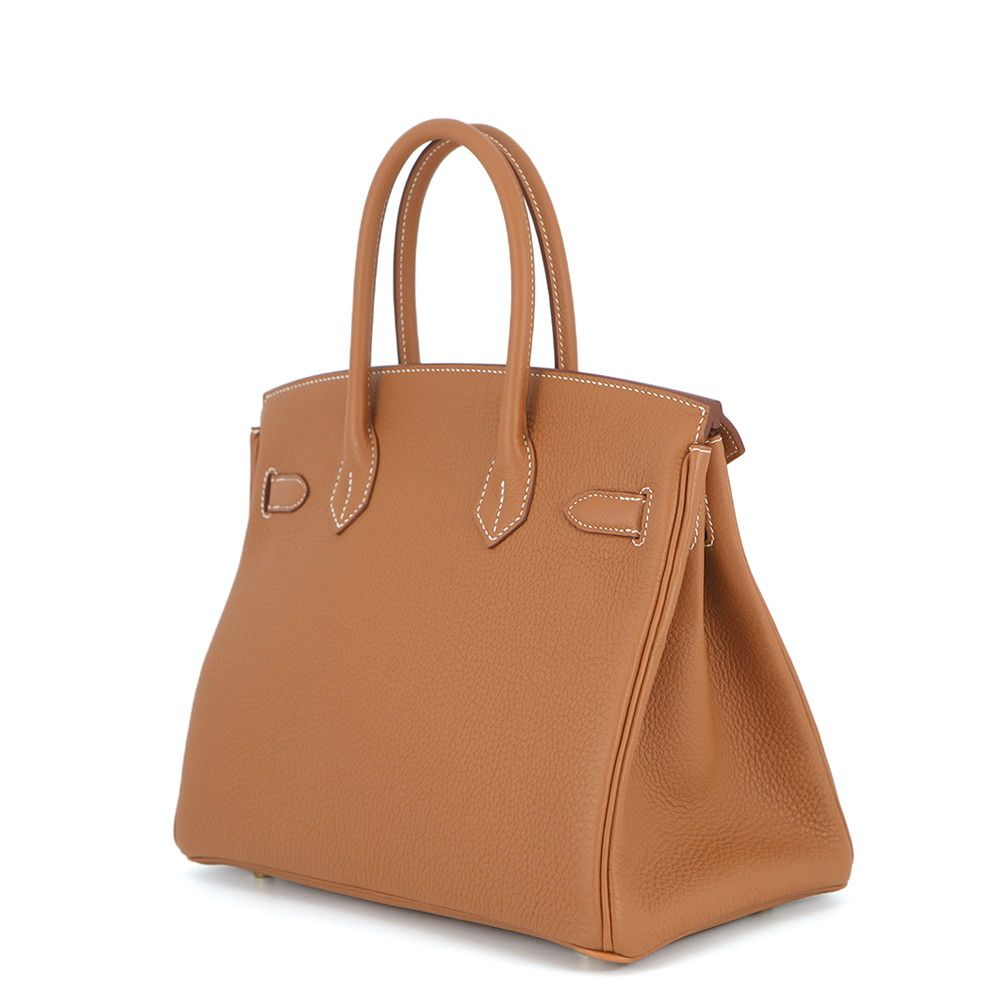Hermes Birkin 30 Gold Togo Handbag — view 2