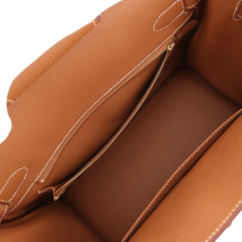 Hermes Birkin 30 Gold Togo Handbag — view 5