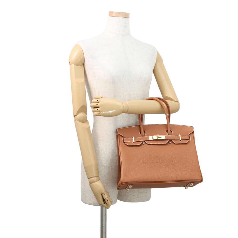 Hermes Birkin 30 Gold Togo Handbag — view 4