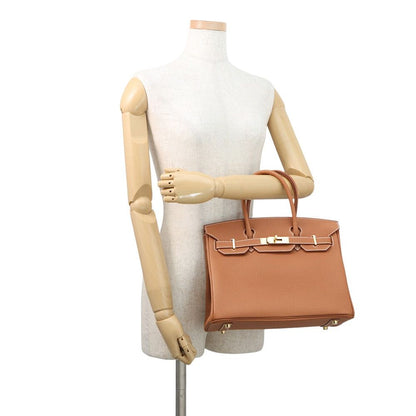 Hermes Birkin 30 Gold Togo Handbag — view 4