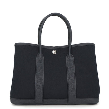 Hermes Tote Garden Party TPM Blue Indigo Silver Toile Ash Negonda