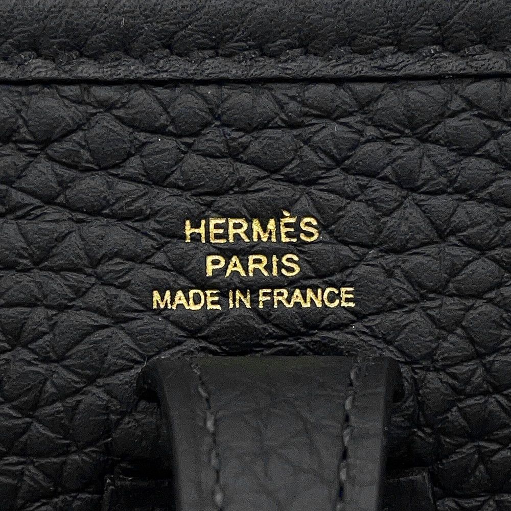 Hermes Shoulder Bag Evelyne TPM 111 cm Amazon Black Gold Taurillon Clemence — view 5
