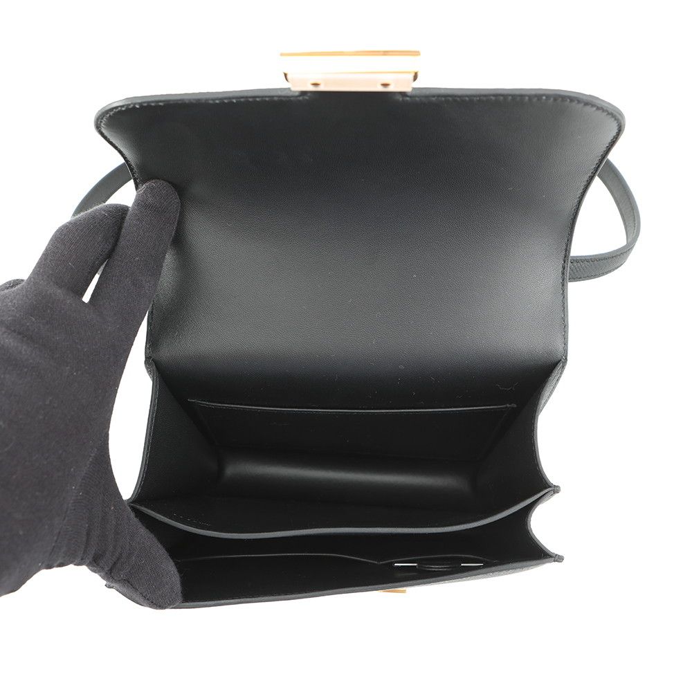 Hermes Shoulder Bag Mini Constance 3 Miloire Black Gold Epsom — view 7