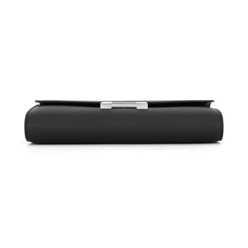 Hermes Wallet Constance Tougo Long Black Silver Epsom — view 3