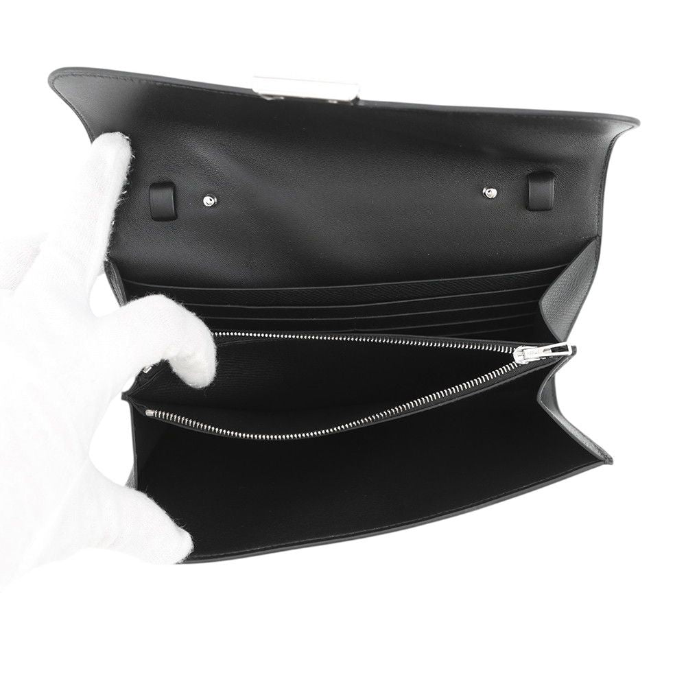 Hermes Wallet Constance Tougo Long Black Silver Epsom — view 5