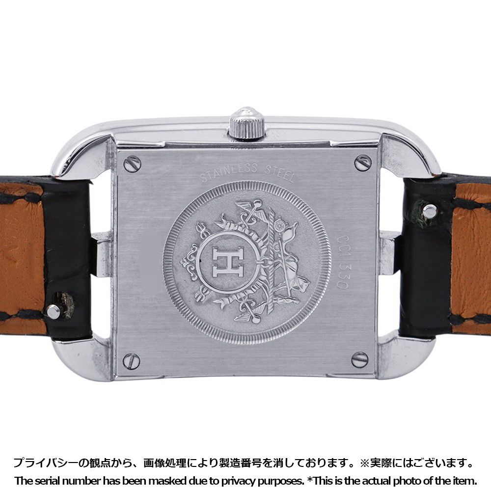 Hermes Cape Cod Double Tour Chaine D'ancre Diamond Bezel Watch Black Dial — view 3