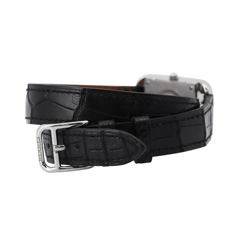 Hermes Cape Cod Double Tour Chaine D'ancre Diamond Bezel Watch Black Dial — view 4