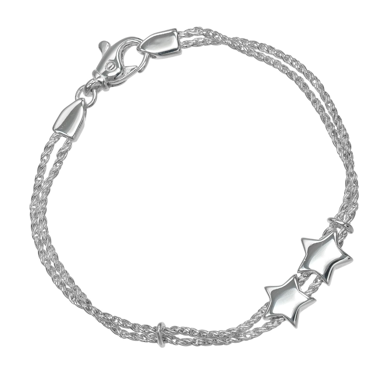 Tiffany & Co Star Double Rope Vintage 925 Sterling Silver Bracelet