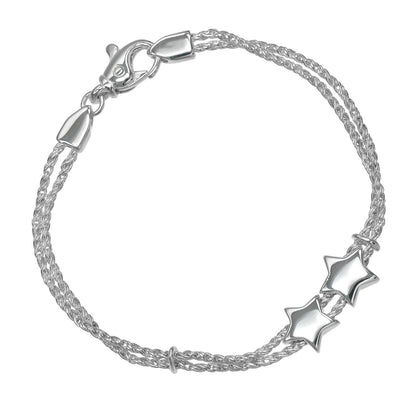 Tiffany & Co Star Double Rope Vintage 925 Sterling Silver Bracelet