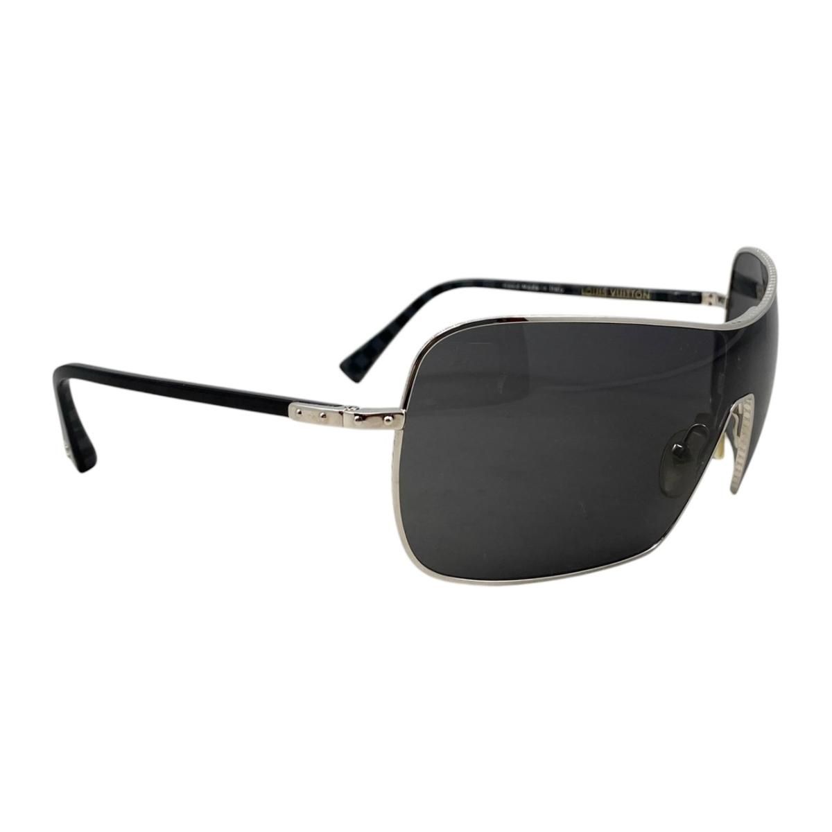 Louis Vuitton Sunglasses Conspiration Mask Homme LV Logo Black Silver Eyewear — view 2