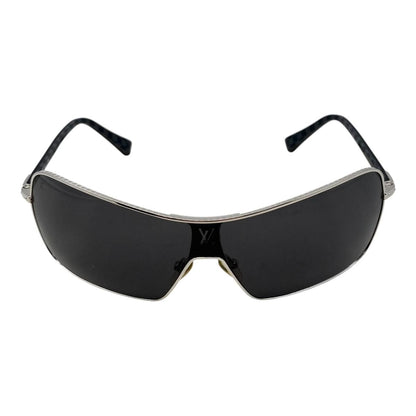 Louis Vuitton Sunglasses Conspiration Mask Homme LV Logo Black Silver Eyewear — view 3