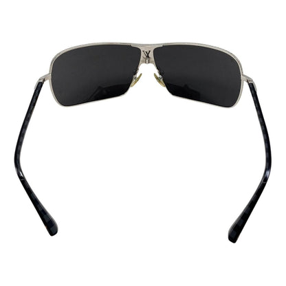 Louis Vuitton Sunglasses Conspiration Mask Homme LV Logo Black Silver Eyewear — view 4