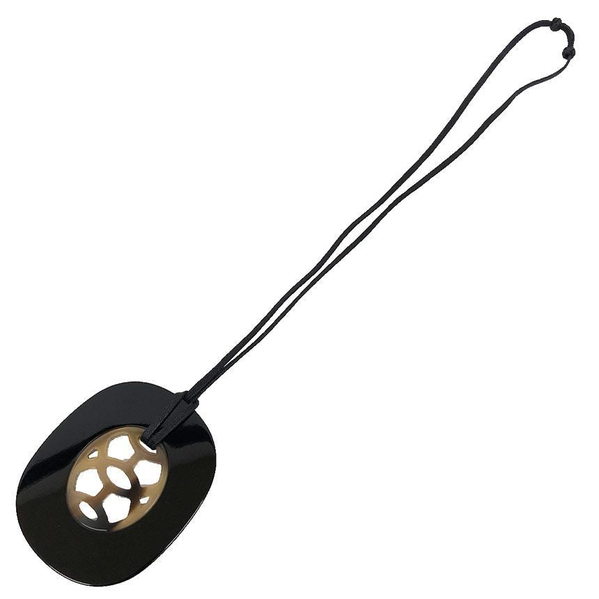 Hermes Llift Lift GM Necklace Buffalo Horn Lacquer Black