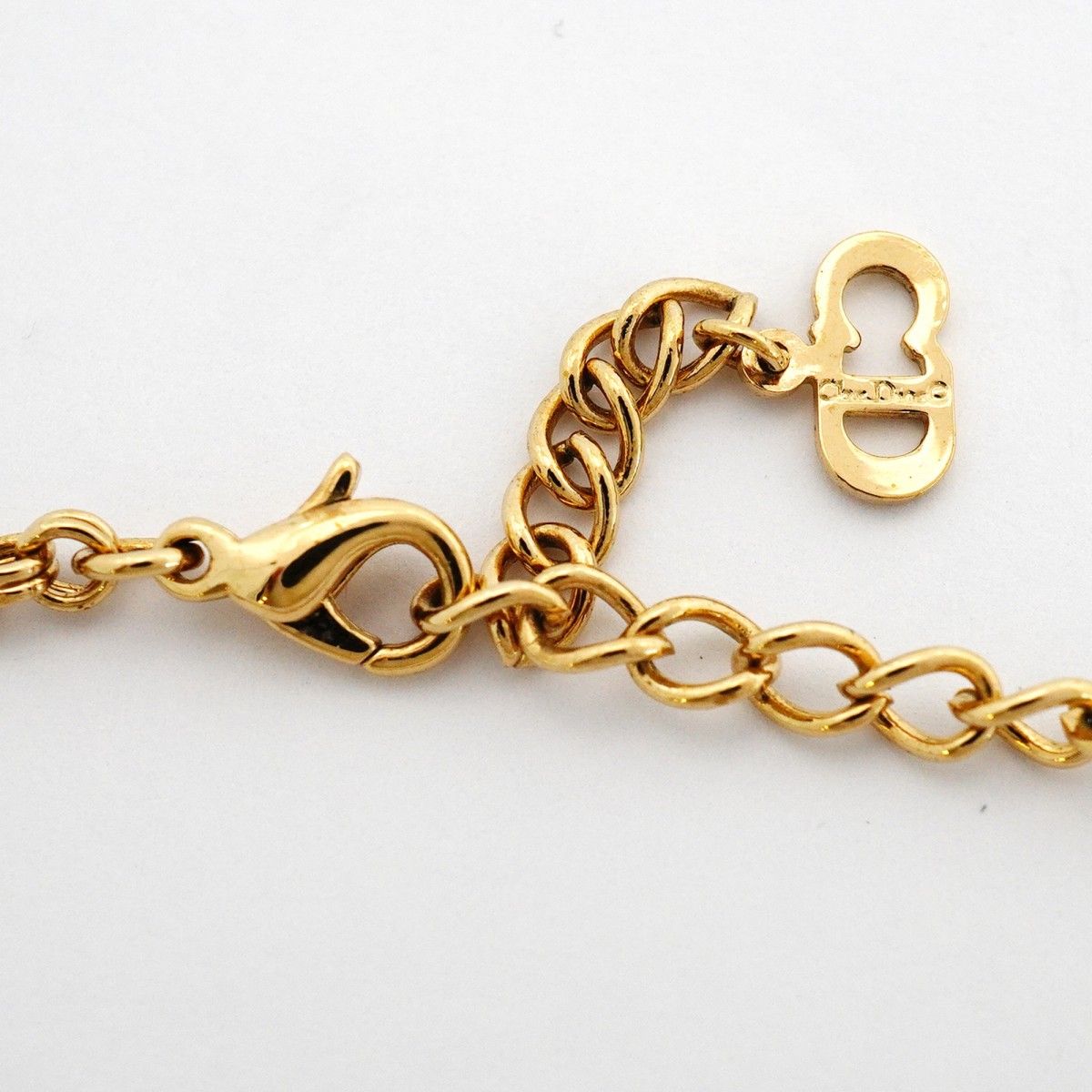 Dior Necklace CD Logo Gold Plated Rhinestone — view 4