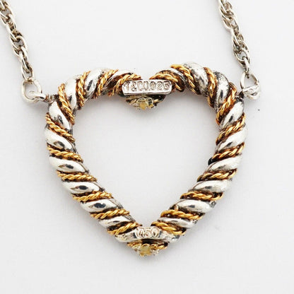 Tiffany & Co Necklace Twist Heart 18k Yellow Gold Silver — view 6