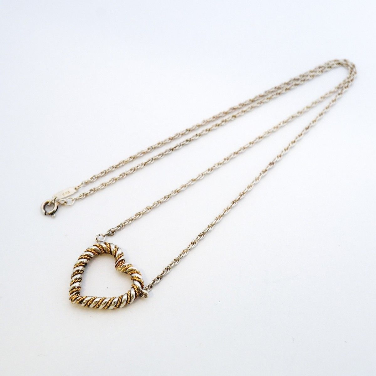 Tiffany & Co Necklace Twist Heart 18k Yellow Gold Silver — view 3