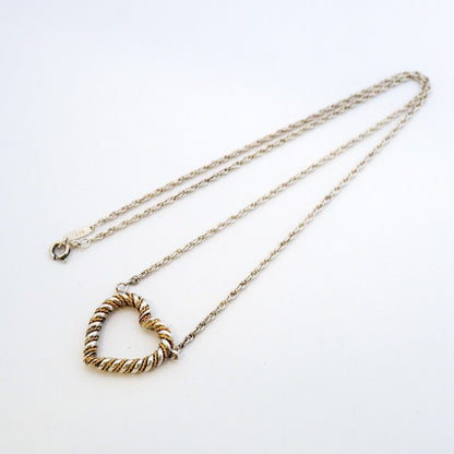 Tiffany & Co Necklace Twist Heart 18k Yellow Gold Silver — view 3