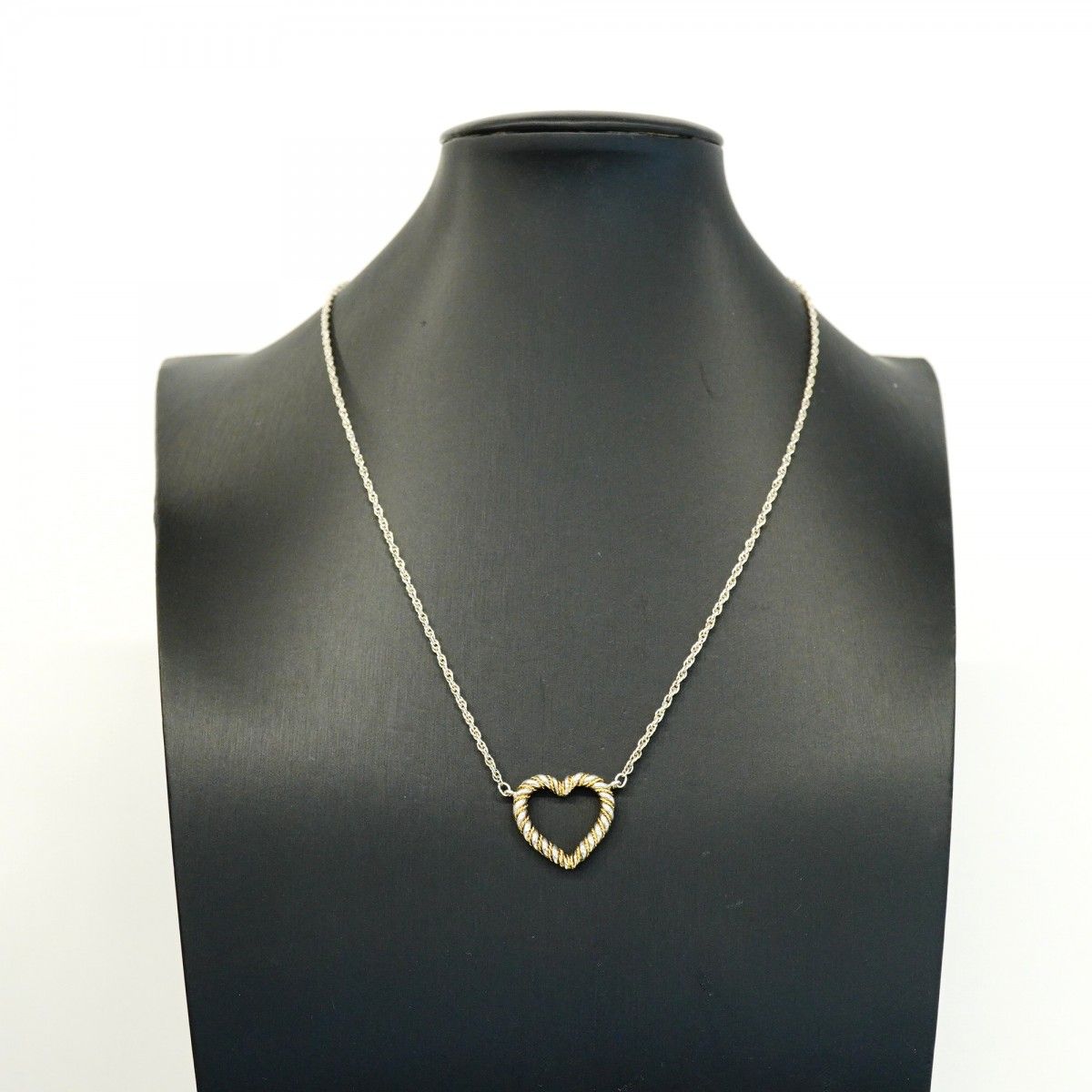 Tiffany & Co Necklace Twist Heart 18k Yellow Gold Silver — view 7