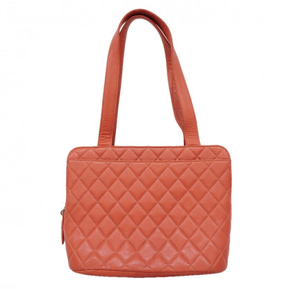 Chanel Tote Quilted Caviar Leather Pink Silver
