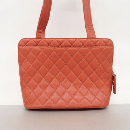 Chanel Tote Quilted Caviar Leather Pink Silver — view 9