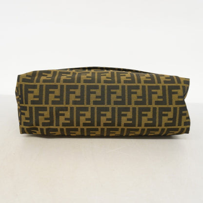 Fendi Shoulder Bag Zucca Nylon Canvas Brown Silver — view 3