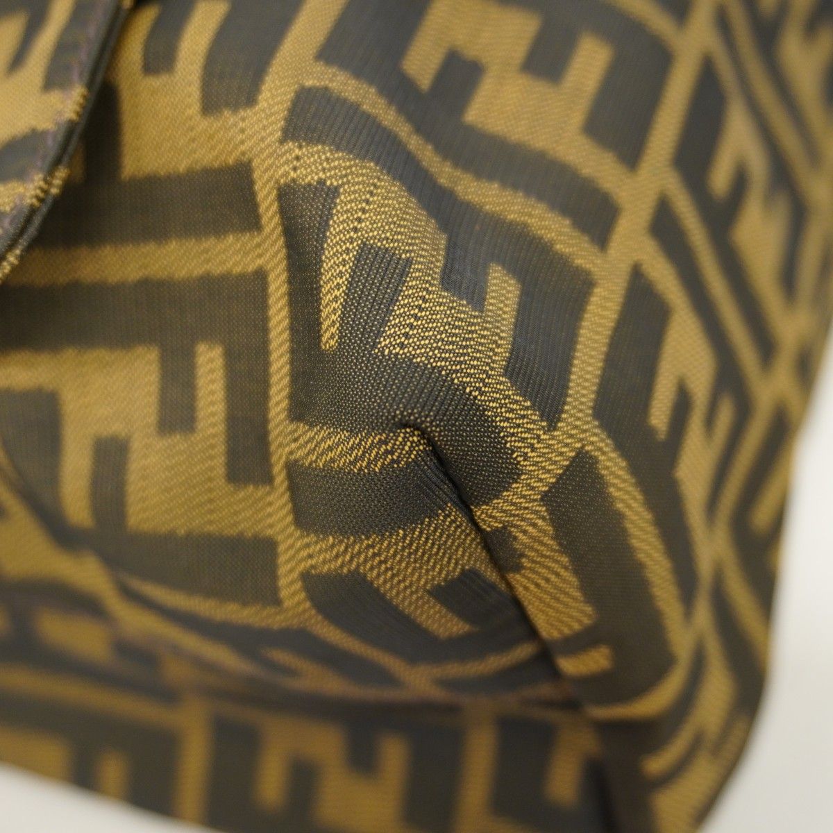 Fendi Shoulder Bag Zucca Nylon Canvas Brown Silver — view 8
