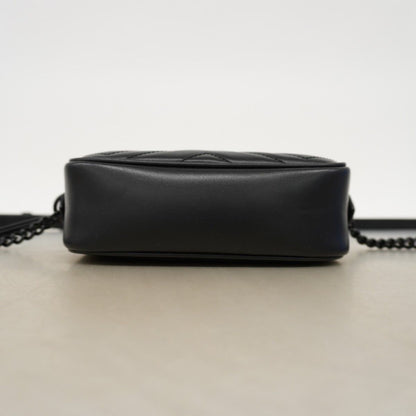 Gucci Shoulder Bag GG Marmont Leather Black Silver — view 3