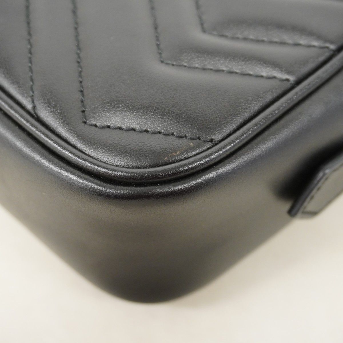 Gucci Shoulder Bag GG Marmont Leather Black Silver — view 6