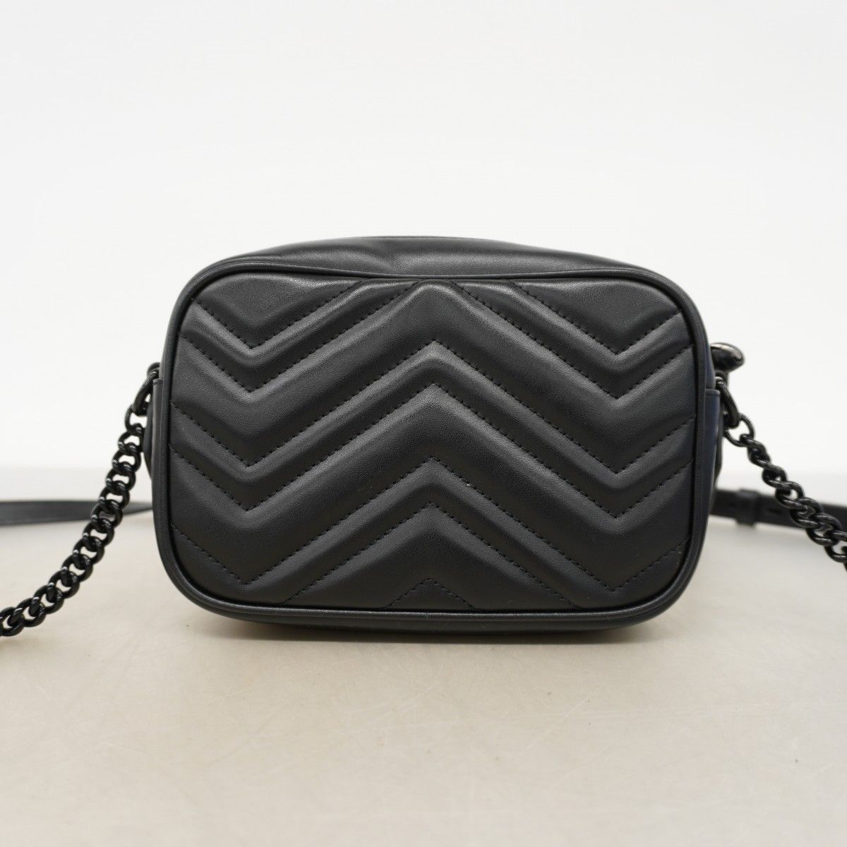 Gucci Shoulder Bag GG Marmont Leather Black Silver — view 8