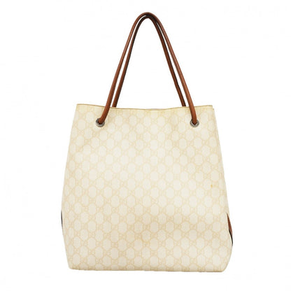 Gucci Tote GG Supreme White Brown Gold