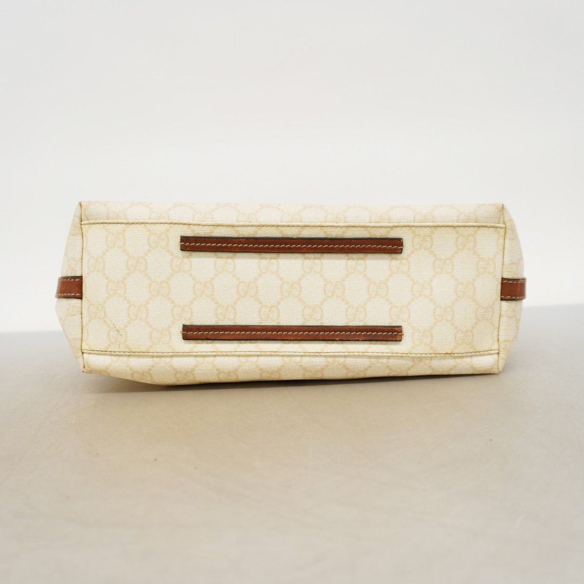 Gucci Tote GG Supreme White Brown Gold — view 3
