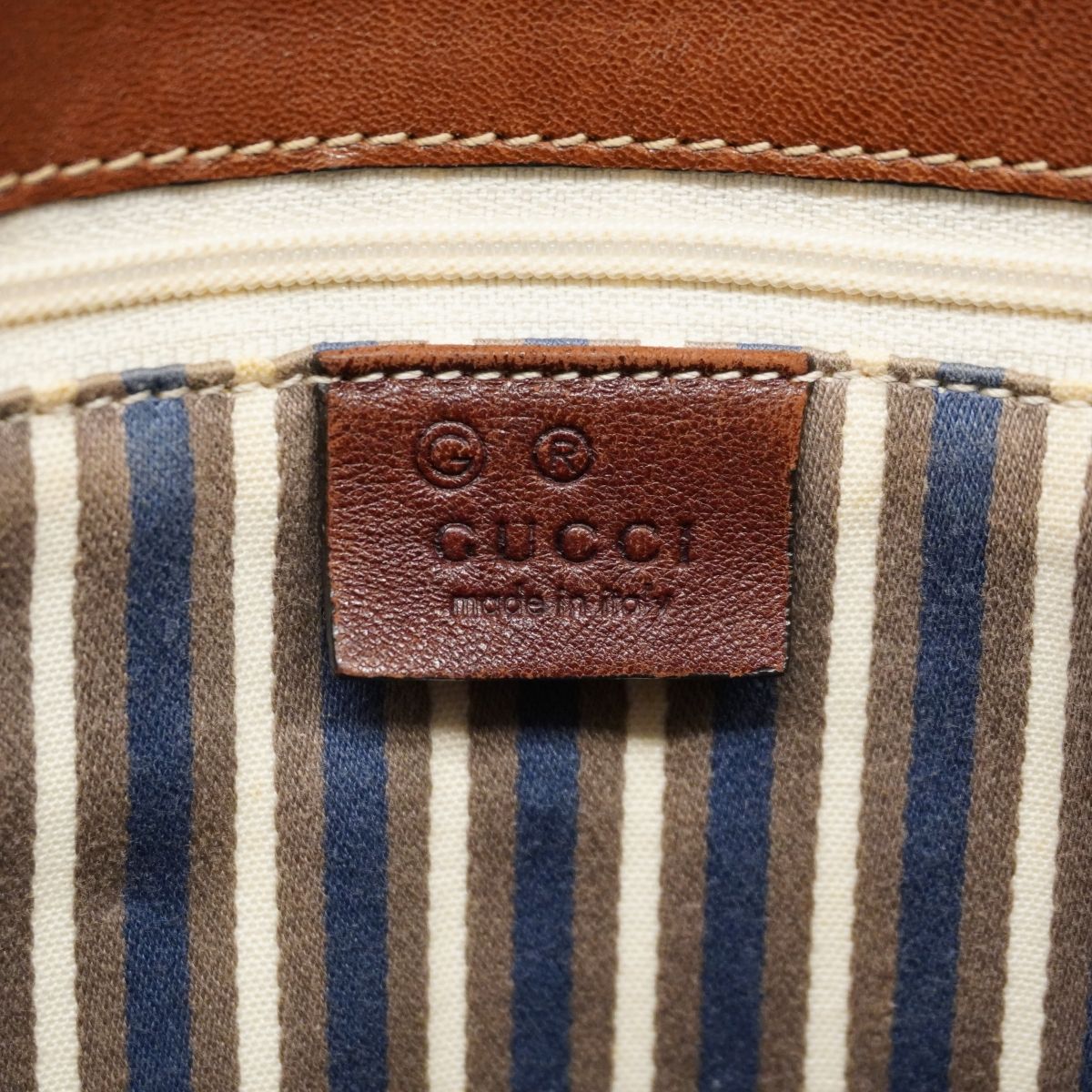 Gucci Tote GG Supreme White Brown Gold — view 5