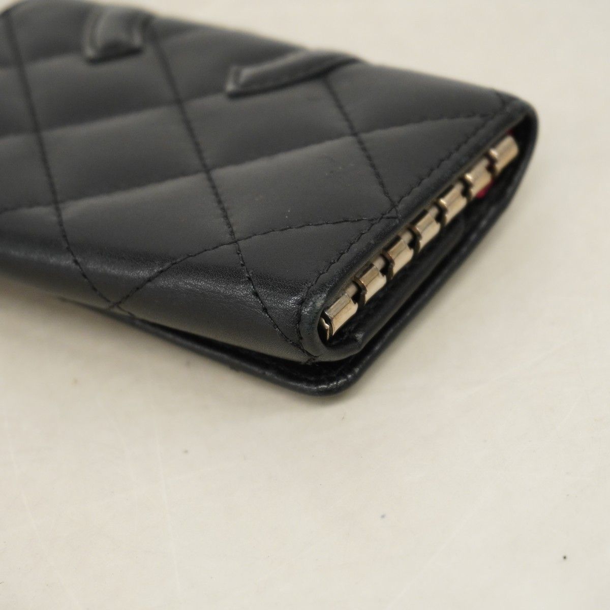 Chanel Key Case Cambon Lambskin Black Silver Key Holder — view 4