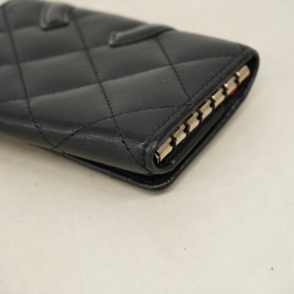 Chanel Key Case Cambon Lambskin Black Silver Key Holder — view 4