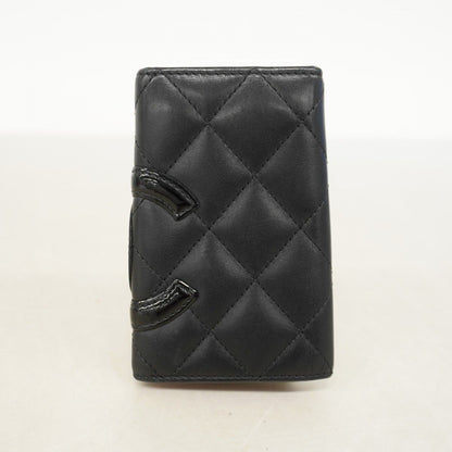 Chanel Key Case Cambon Lambskin Black Silver Key Holder — view 5